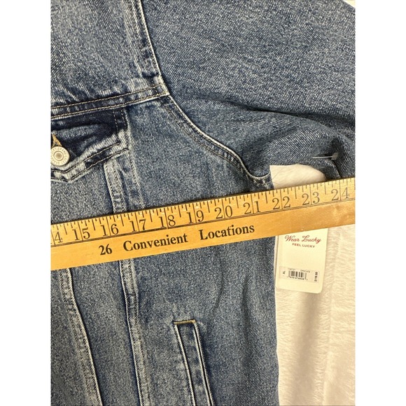 Lucky Brand Women's XL Denim Trucker Jacket Cropped Style Christmas Western NWT - Picture 9 of 13